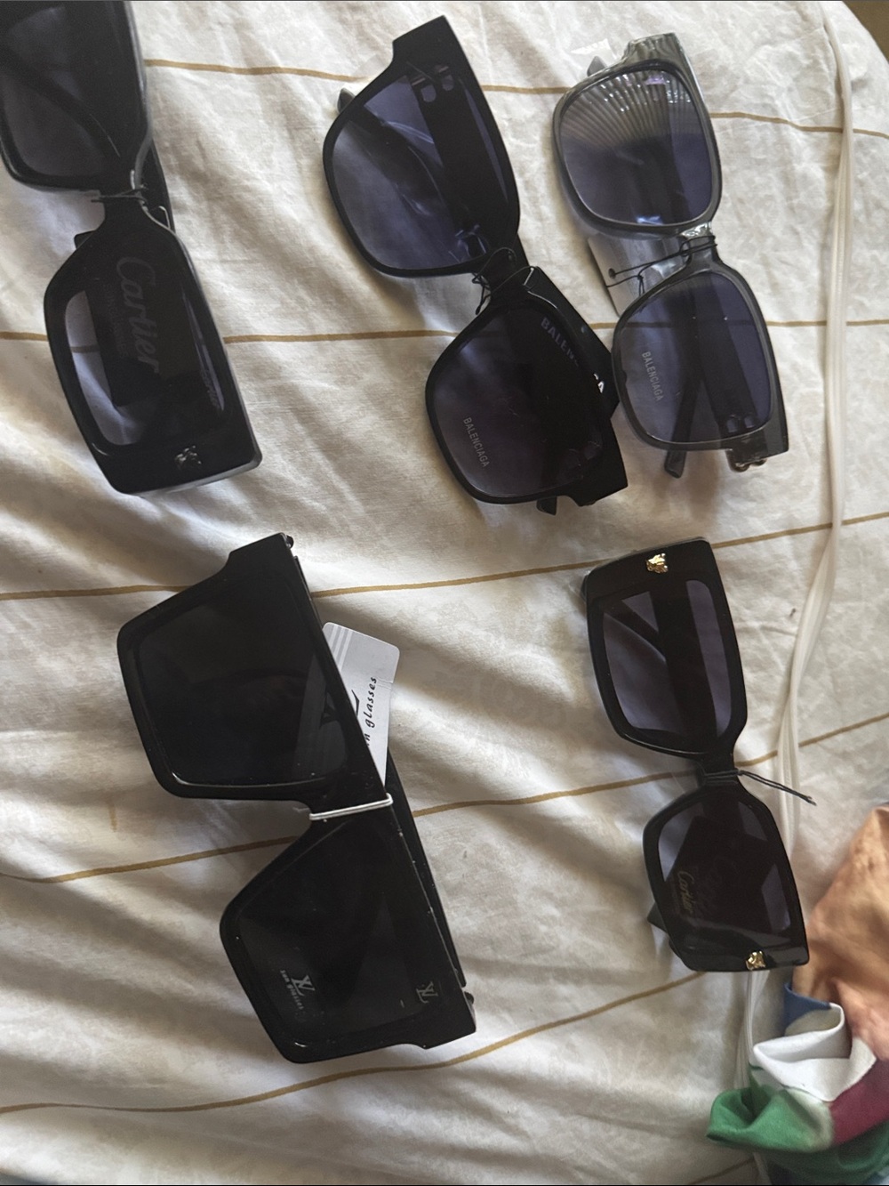 Designer Black Square Sunglasses - Unbranded